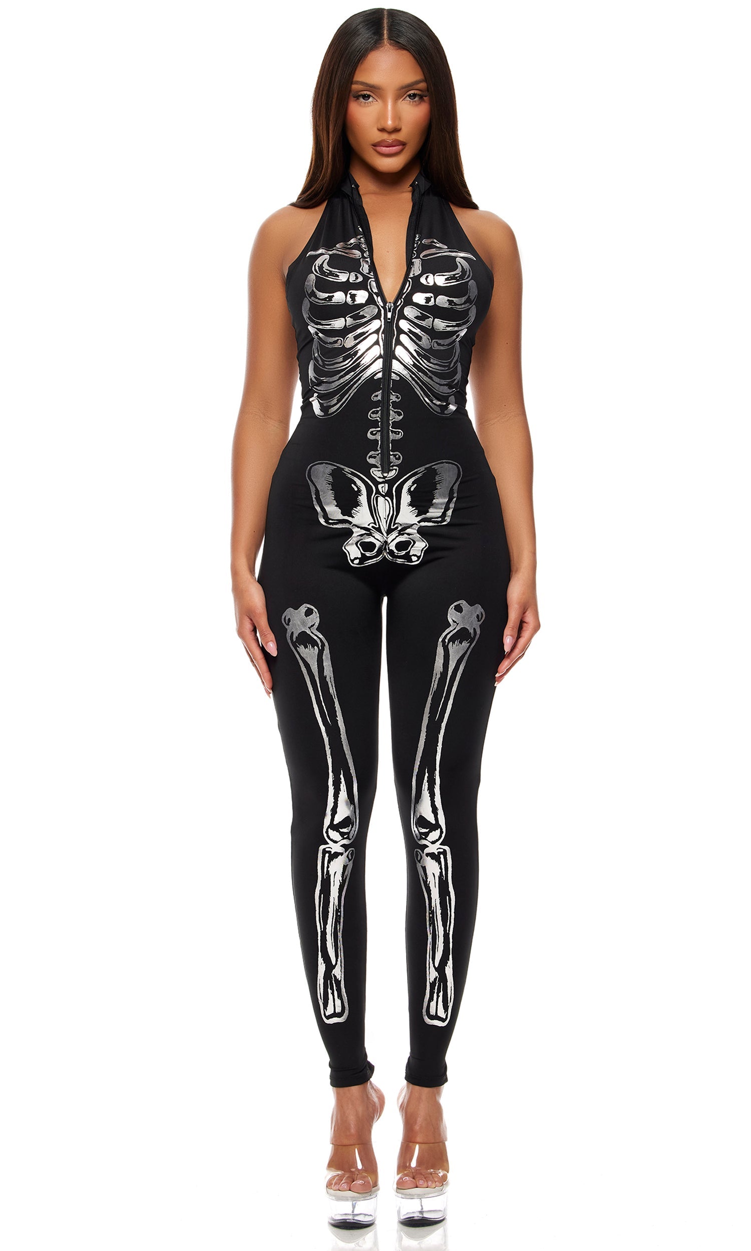 sexy skeleton suit Black White 3 Pc. Sexy Skeleton Halloween Costume main image 0