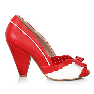 4 Peep Toe Shoe With Bow And Scalloped Detail