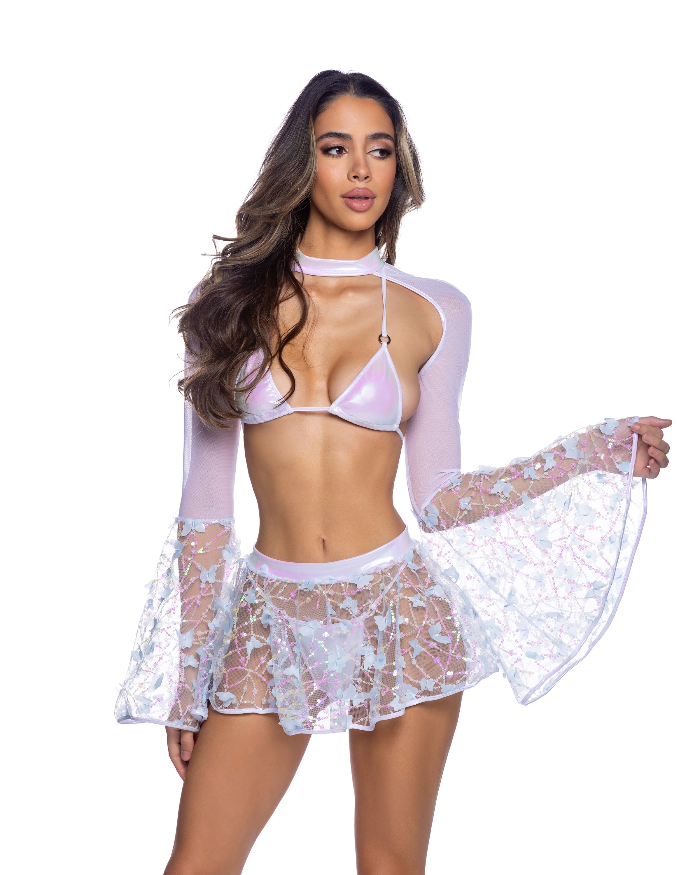 6718 - Butterfly & Sequin Mini Skirt