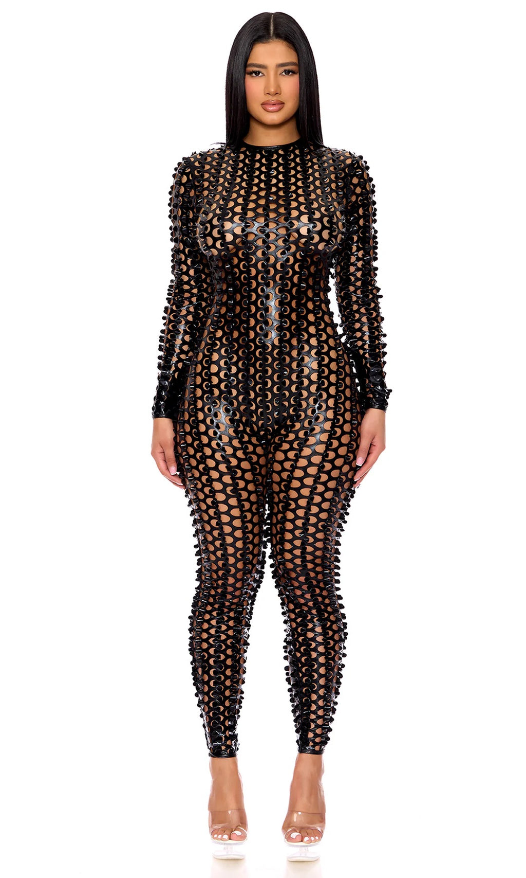 Lasercut Holes Jumpsuit Costume