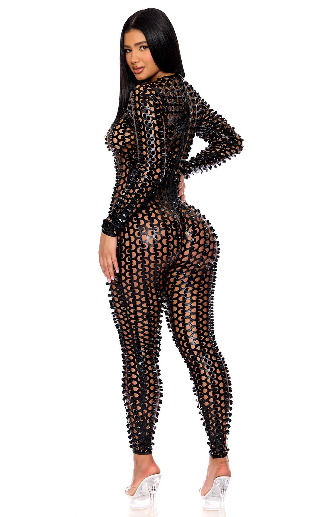 Lasercut Holes Jumpsuit Costume