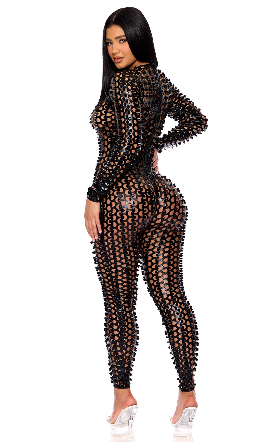 Lasercut Holes Jumpsuit Costume