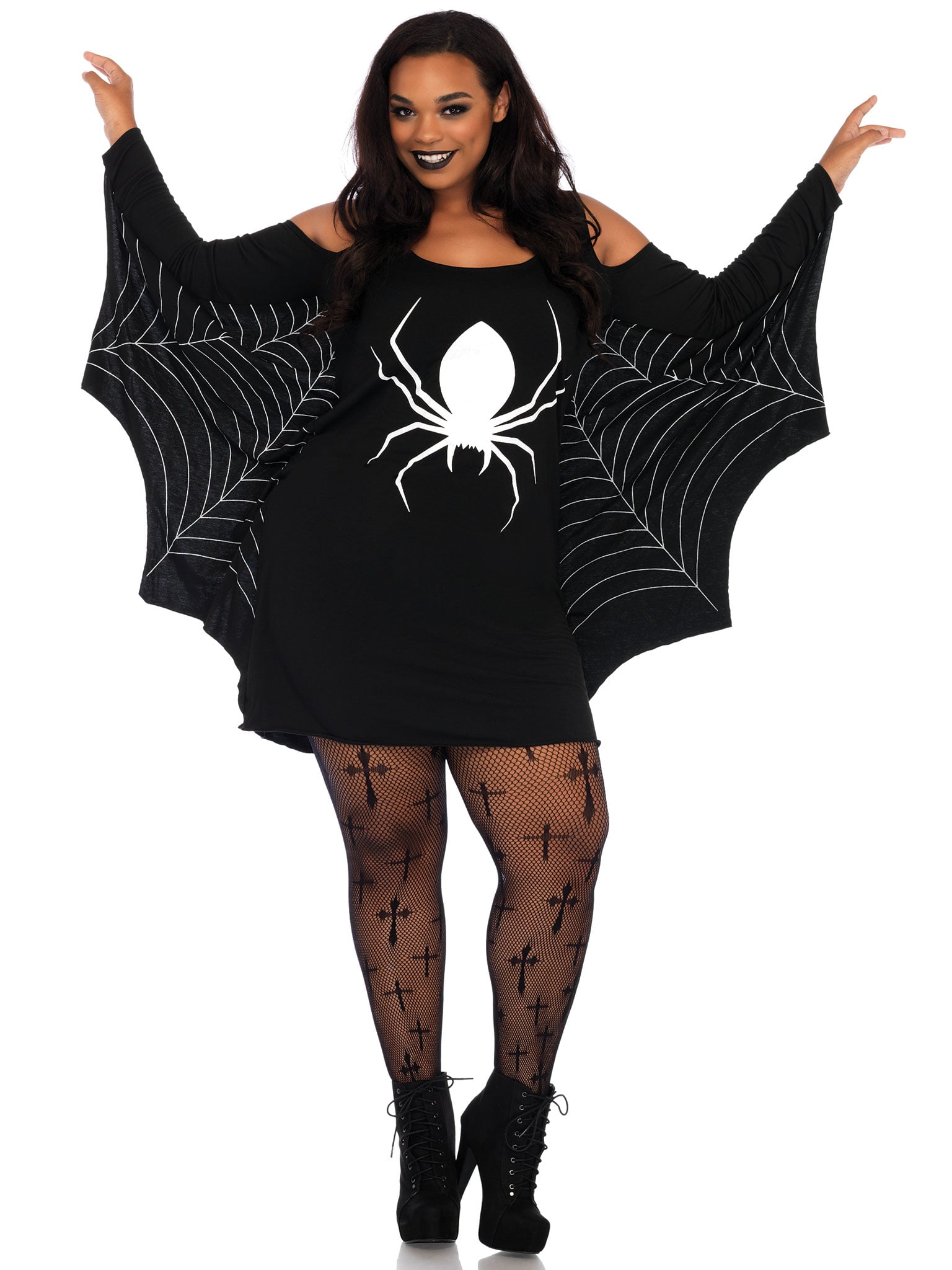 Plus Size Jersey Spiderweb Dress