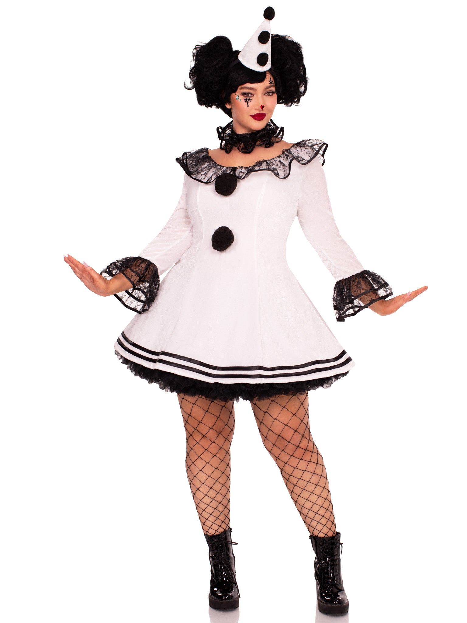 Plus Size Pierrot Clown Costume