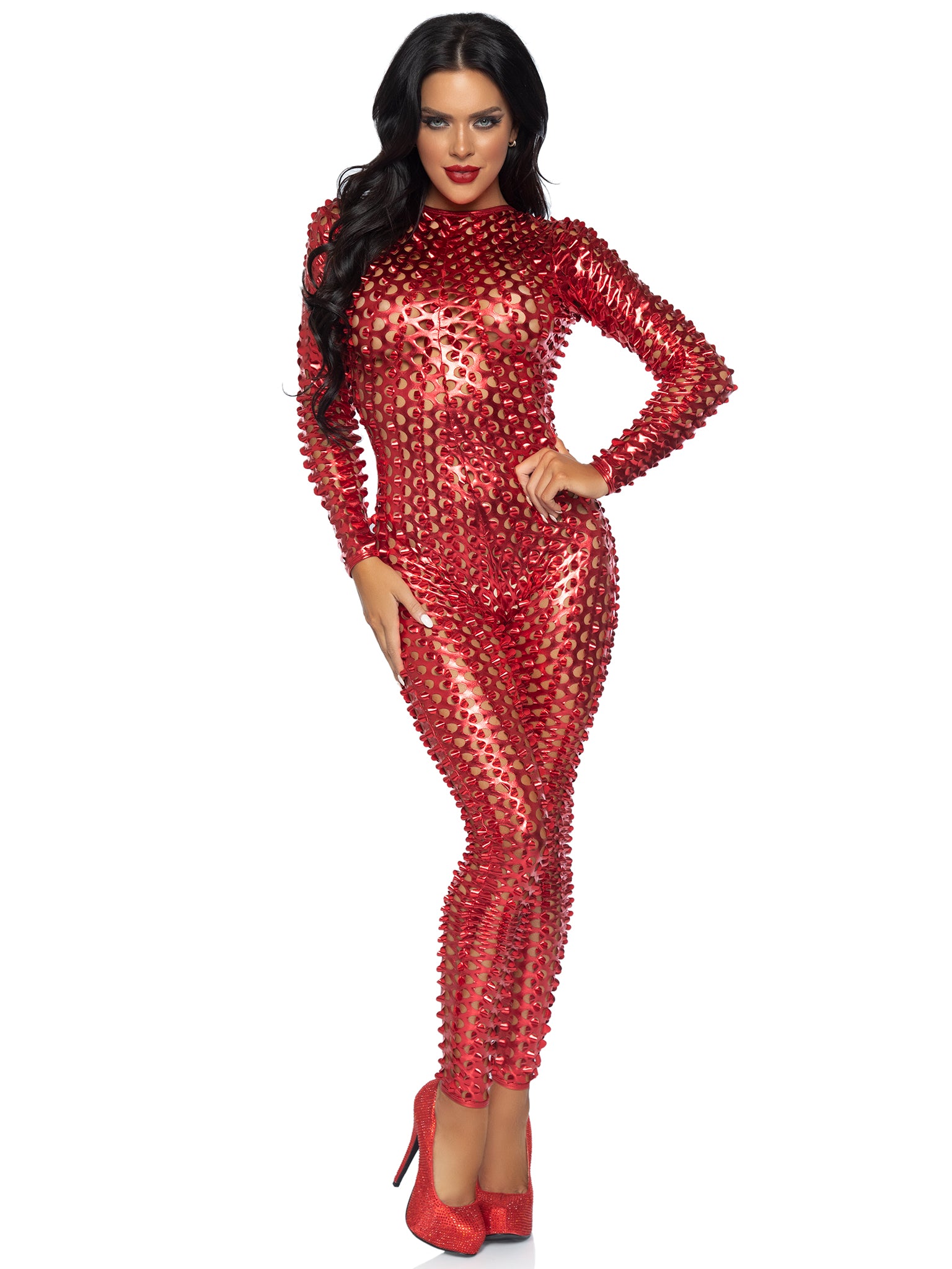 Laser Cut Metallic Catsuit