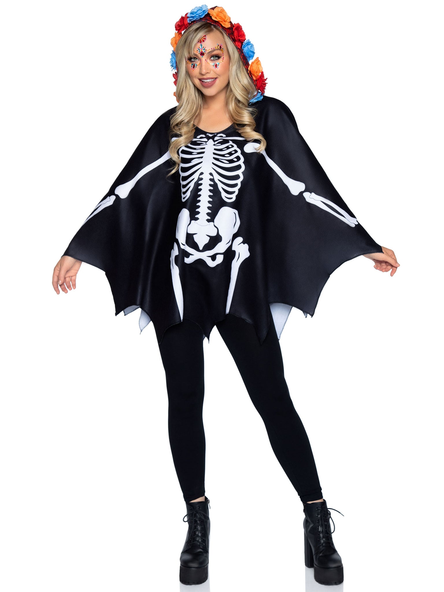 Day of The Dead Poncho Costume