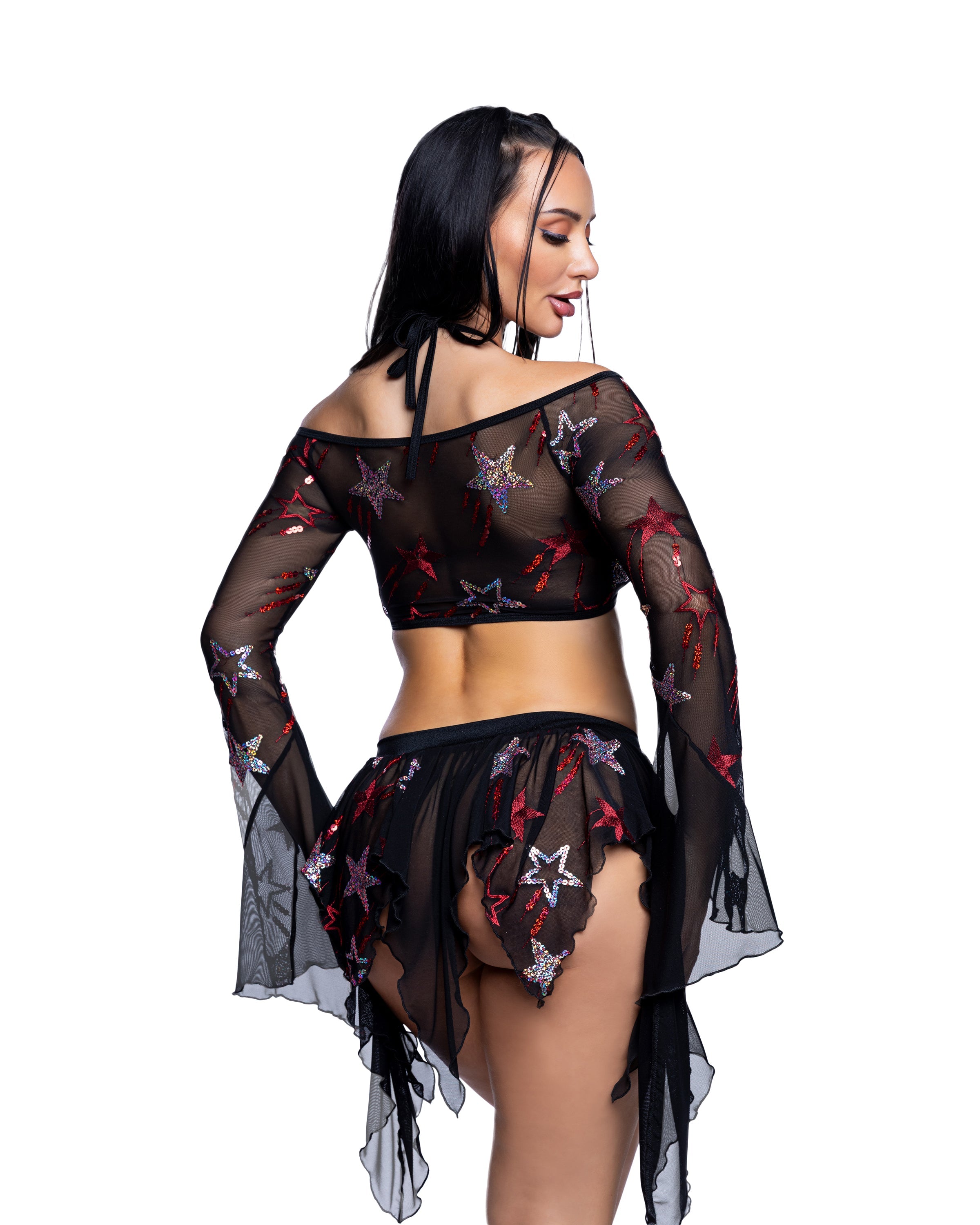 JR262 - Sequin Butterfly Top & Skirt Set