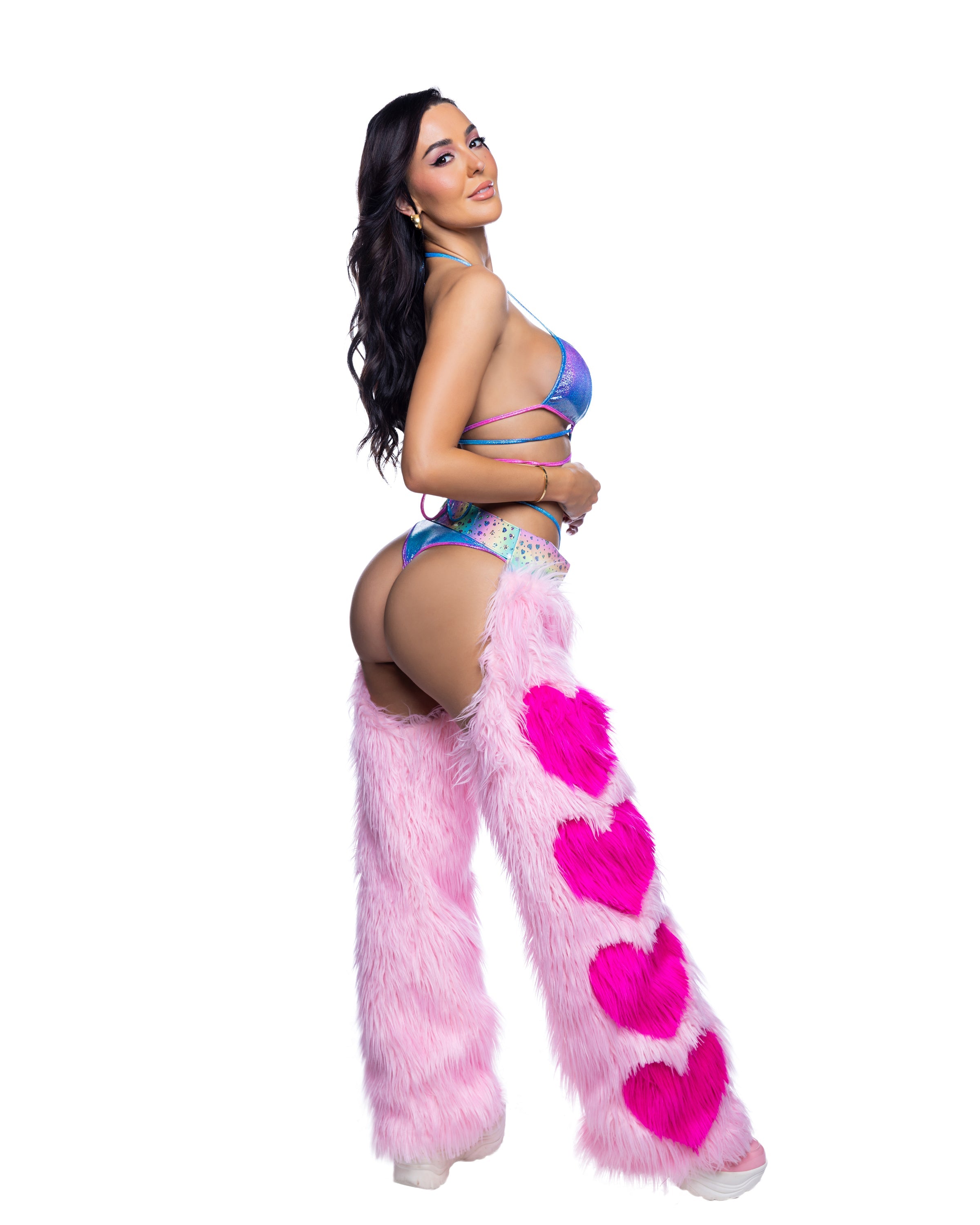JR301 - Faux Fur Heart Chaps