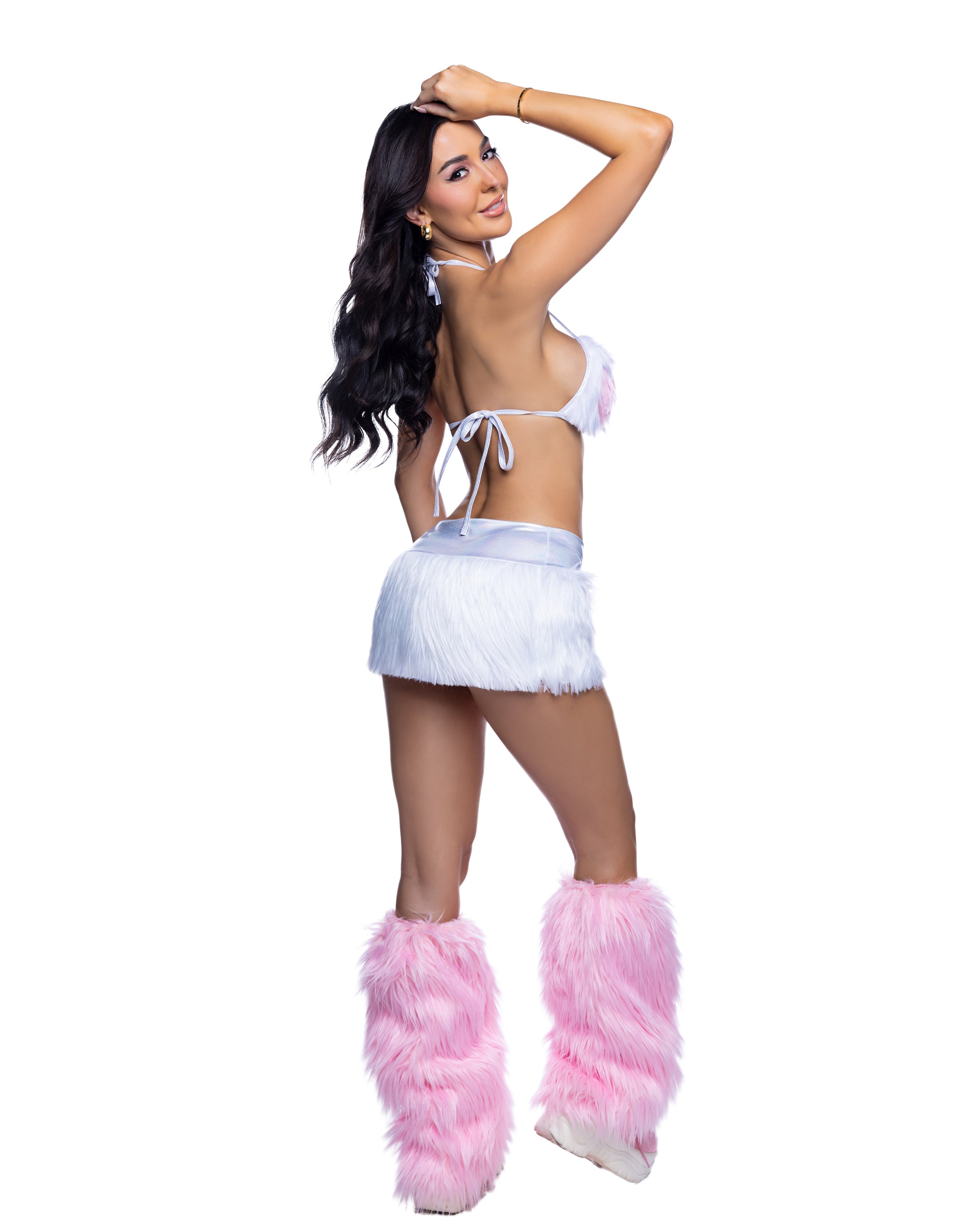 JR302 - Faux Fur Heart Skirt & Top Set