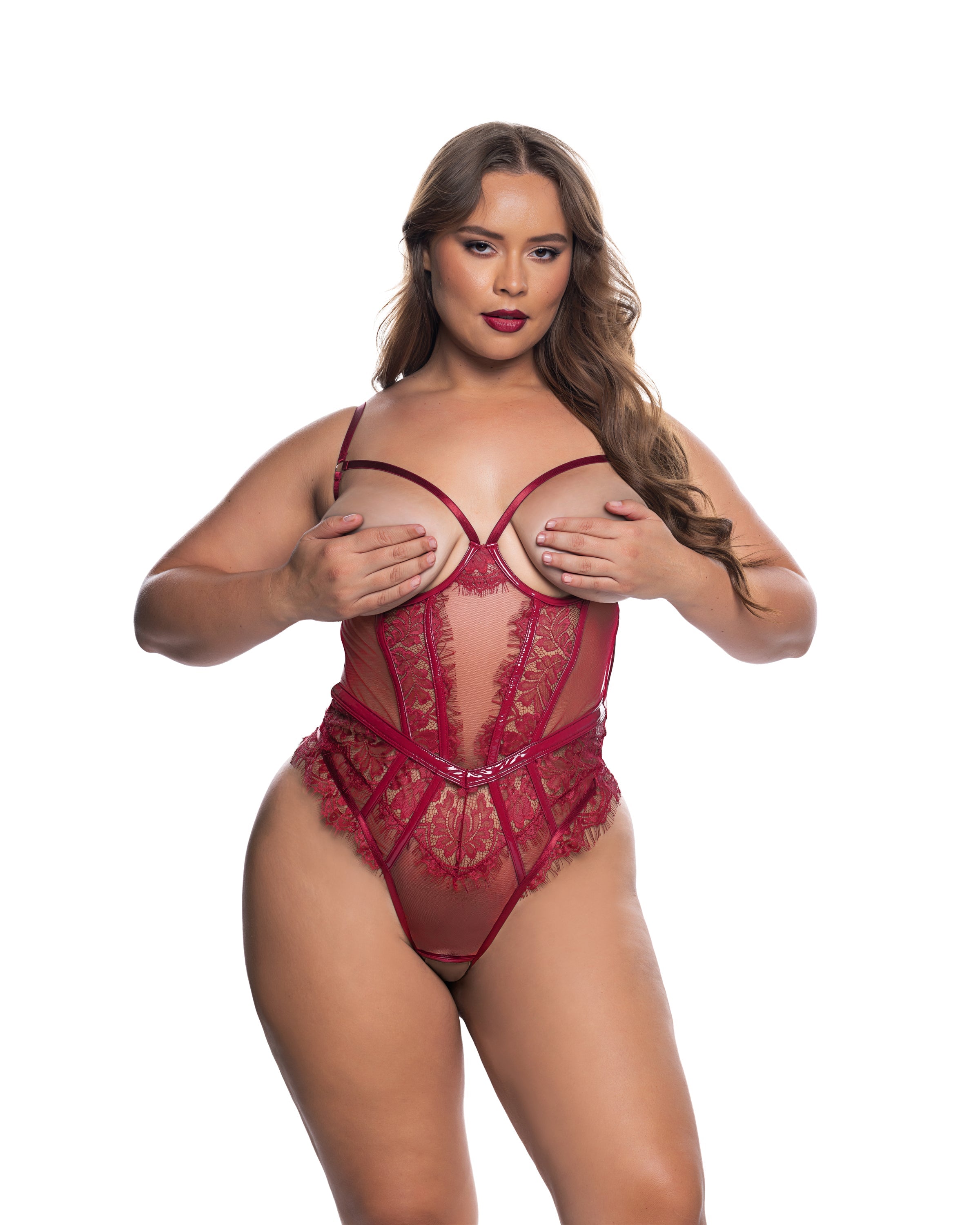 LI709 - Eden Open-Cup Crotchless Teddy