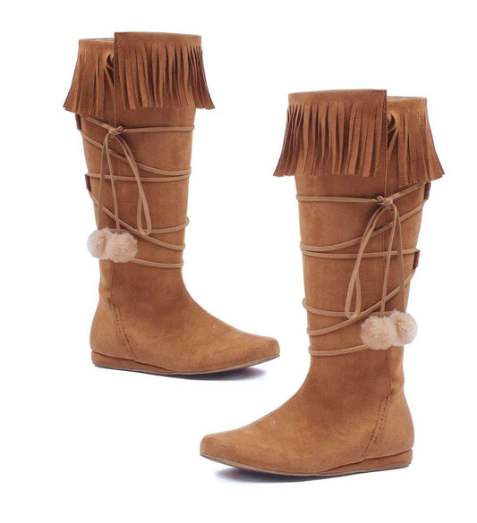 1" Heel Boot with fringe and poms.