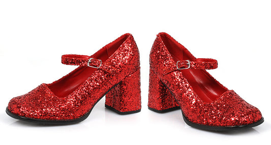 3" Heel Mary Jane Glitter Shoes.
