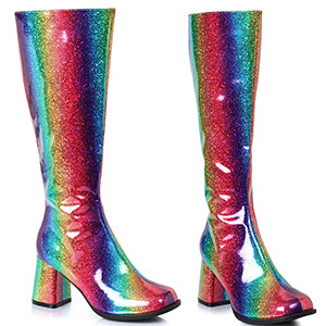 3 Knee High Rainbow Boots W/Zipper.