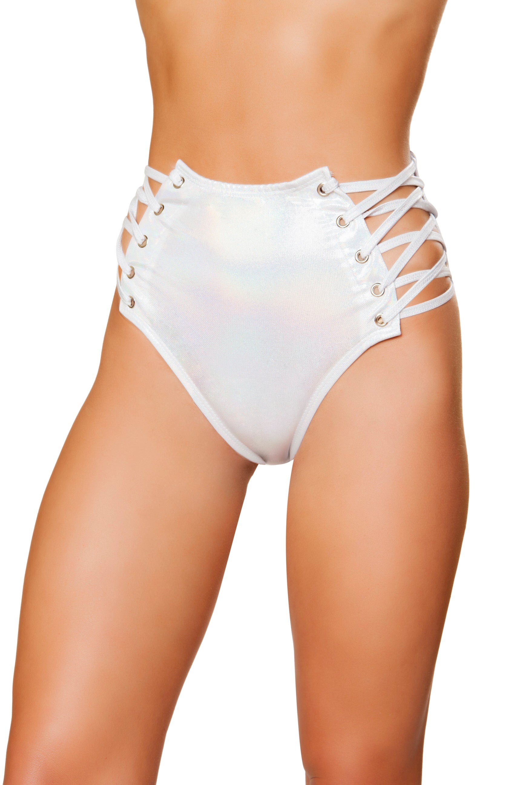 1pc High-Waisted Shorts with Lace-up Detail