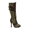 4" Knee High Steampunk Boot With Laces. Women