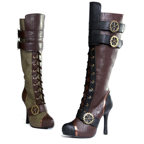 4" Knee High Steampunk Boot With Laces. Women