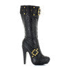 4" Knee High Steampunk Boots With Buckles And Studs. Women
