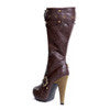 4" Knee High Steampunk Boots With Buckles And Studs. Women