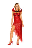 4866 - Roma Costume 1pc Devil Mistress Red Evil Lucifer Satin Sexy