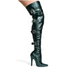 5" Heel Stretch Thigh Boot W/Buckles & Innerzipper.