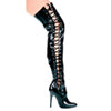 5" Heel Thigh High Stretch Boot W/Side Laces.