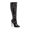 5" Heel Knee High Boots W/Buckles & Inner Zipper.
