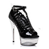 6" Peep Toe Stilleto W/ Clear Platform