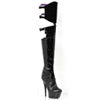 6" Pointed Stiletto Heel Thigh High Stretch Boots.