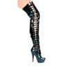 6" Pointed Stiletto Thigh High stretch Boots W/Side Laces.