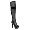 6" Peep Toe Thigh High Mesh  Boot