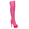 6" Peep Toe Thigh High Mesh  Boot