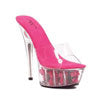 6" ROSE FILLED PLATFORM WITH CLEAR UPPER AND COLOR INSOLE
