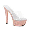 6" Pointed Stiletto Mule Sandal With Glitter Platform