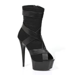 6" Platform Sporty Stretch Material With Contrasting Straps