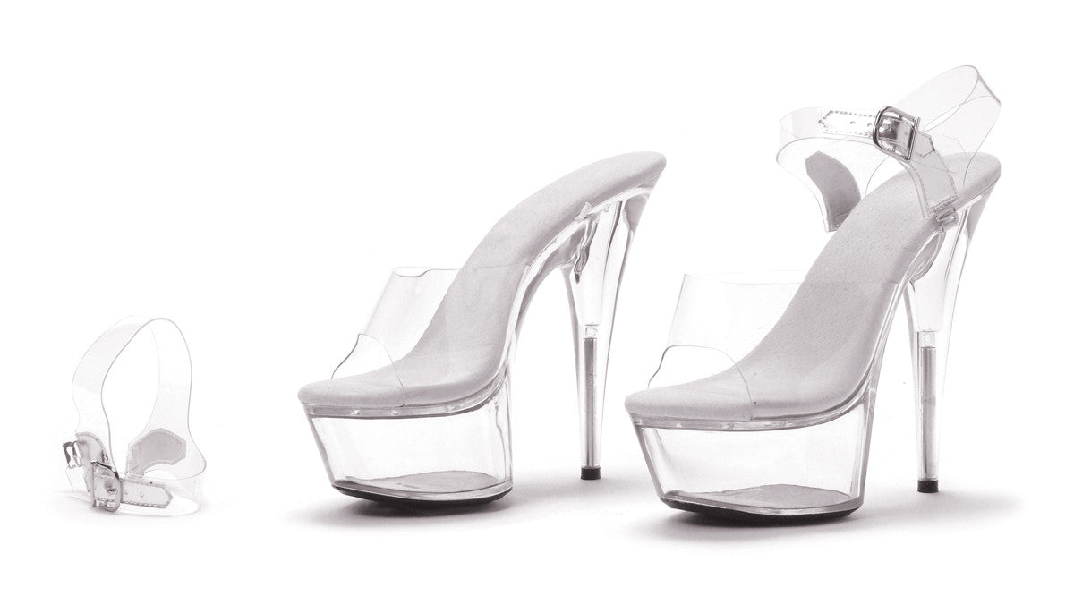 6" Pointed Heel Stiletto W/Removable Ankle Strap.