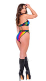 6137 - Pride Rainbow High-Waisted Criss-Cross Shorts