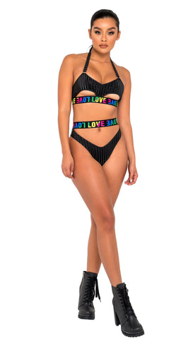 6146 - Pride Bikini Top with Underboob Cutout