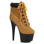 7 Heel Lace Up Ankle Boots