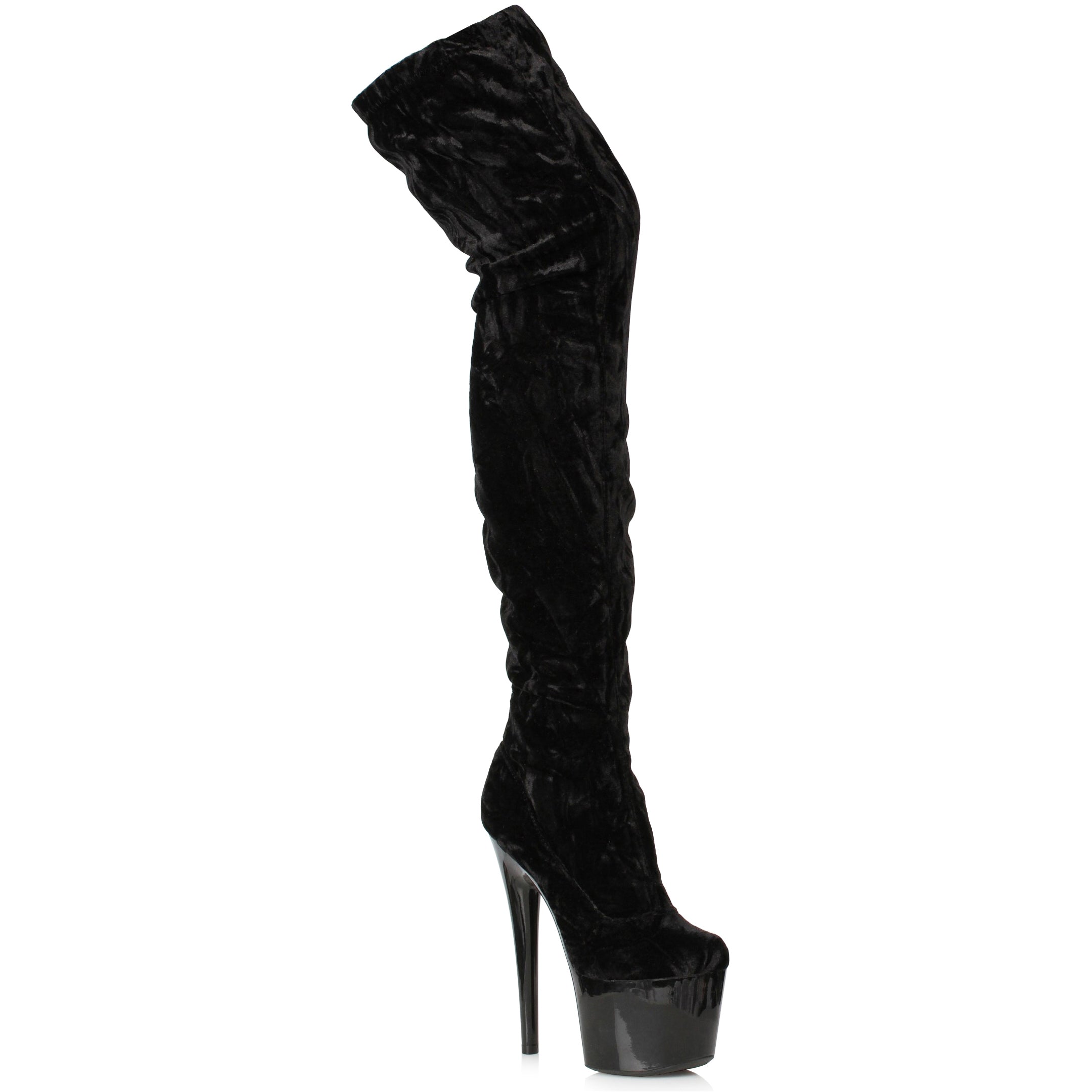 7 CRUSHED VELVET THIGH HIGH BOOT