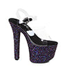 7" Pointed Stiletto Mule Sandal With Glitter Platform