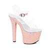 7" Pointed Stiletto Mule Sandal With Glitter Platform