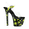 7" Heel With Blacklight Reflective Stars