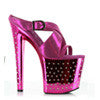 8" Metallic Sandal With Rhinestone Platform