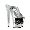 8" Metallic Sandal With Rhinestone Platform