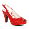 4" Ruched Peep Toe Sling Back