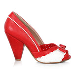 4 Peep Toe Shoe With Bow And Scalloped Detail