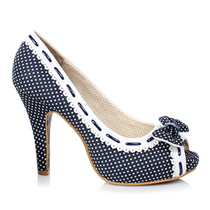 4 Polka Dot Peep Toe Show With Bow