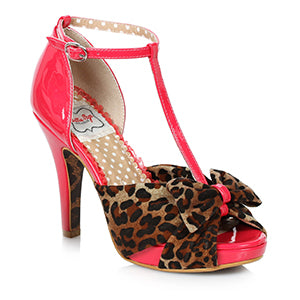 4 T-Strap Peeptoe With Leopard Print