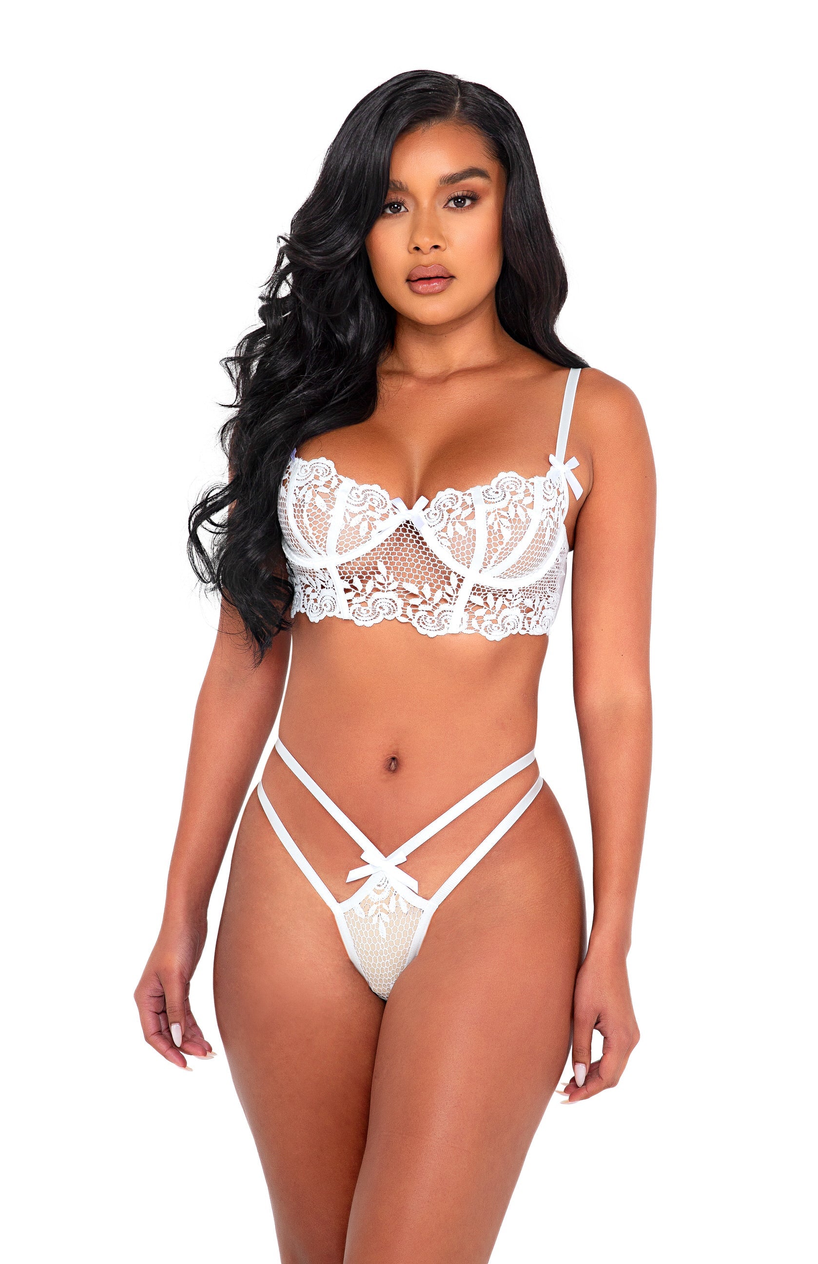 LI525 - 2pc Wedding Rosette Lace Set