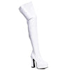 5" Chunky Heel Thigh High Stretch Boots.
